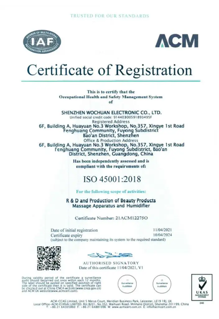 职业健康安全管体系ISO45001：2018