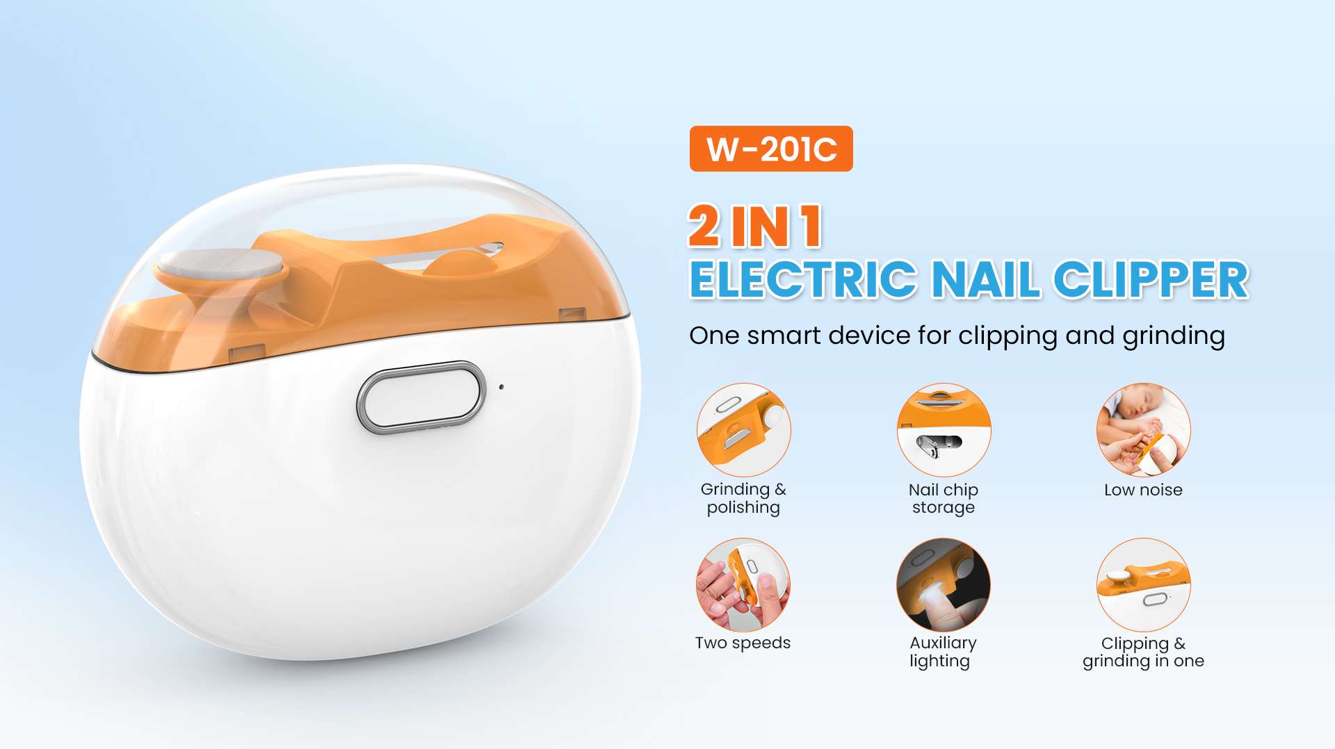 electric nail clipper with light