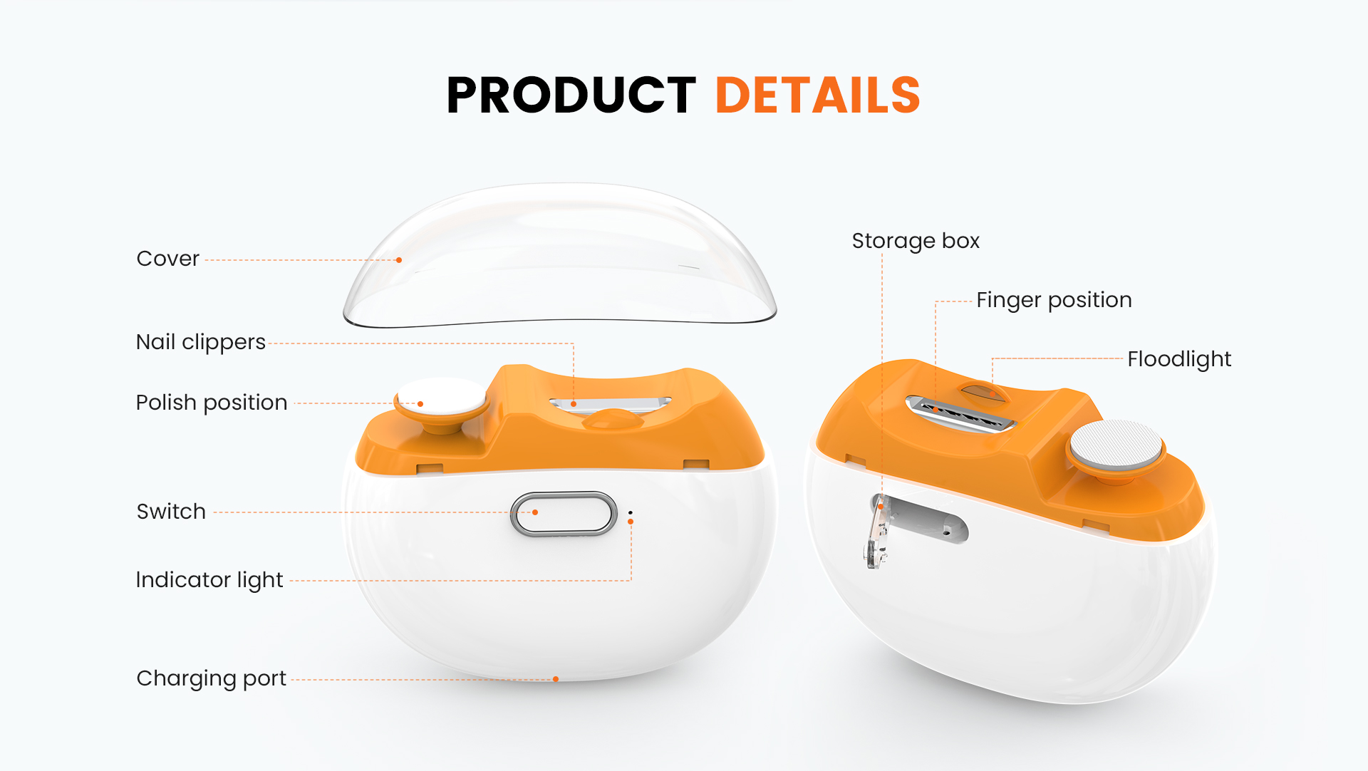 electric nail clipper with light