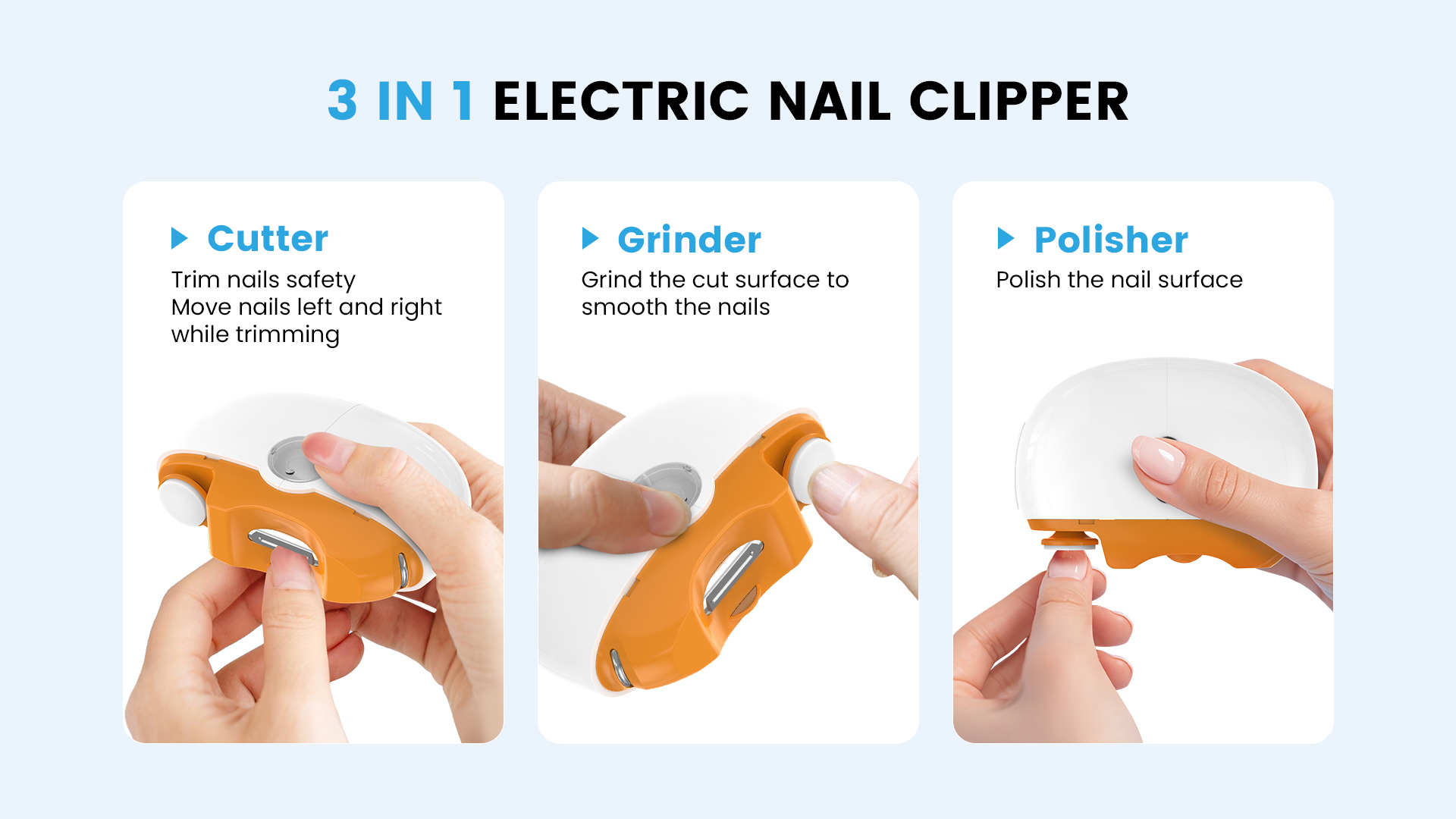 electrical nail clipper using step
