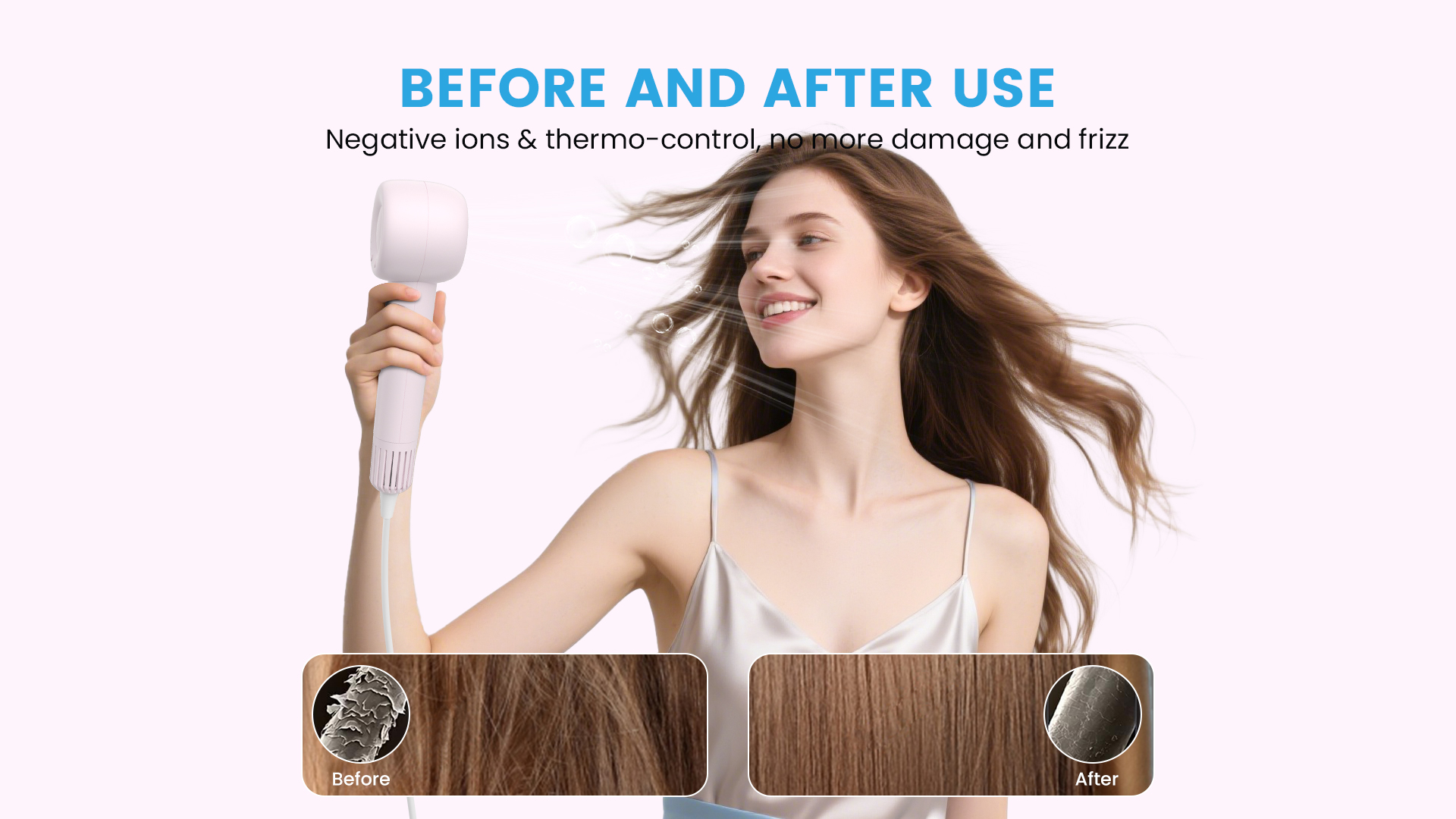 curling iron and hair dryer in one