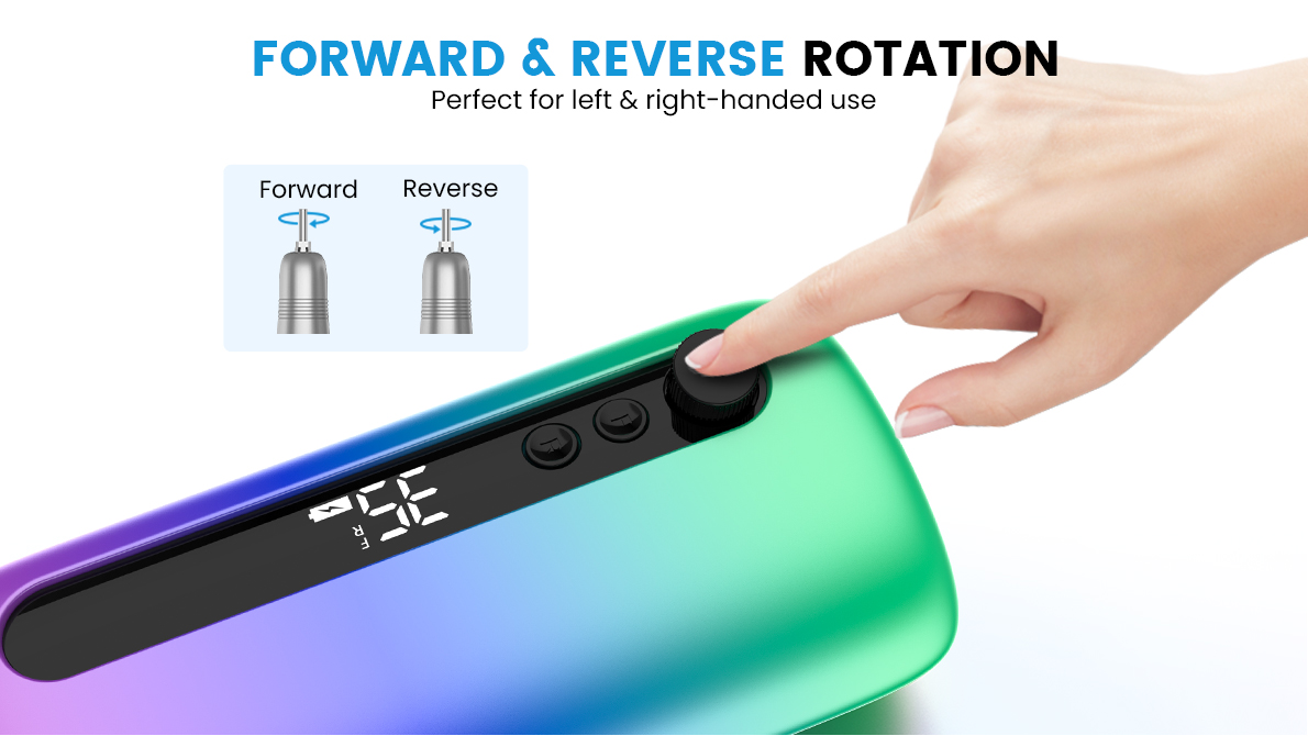 forward and reverse on nail drill