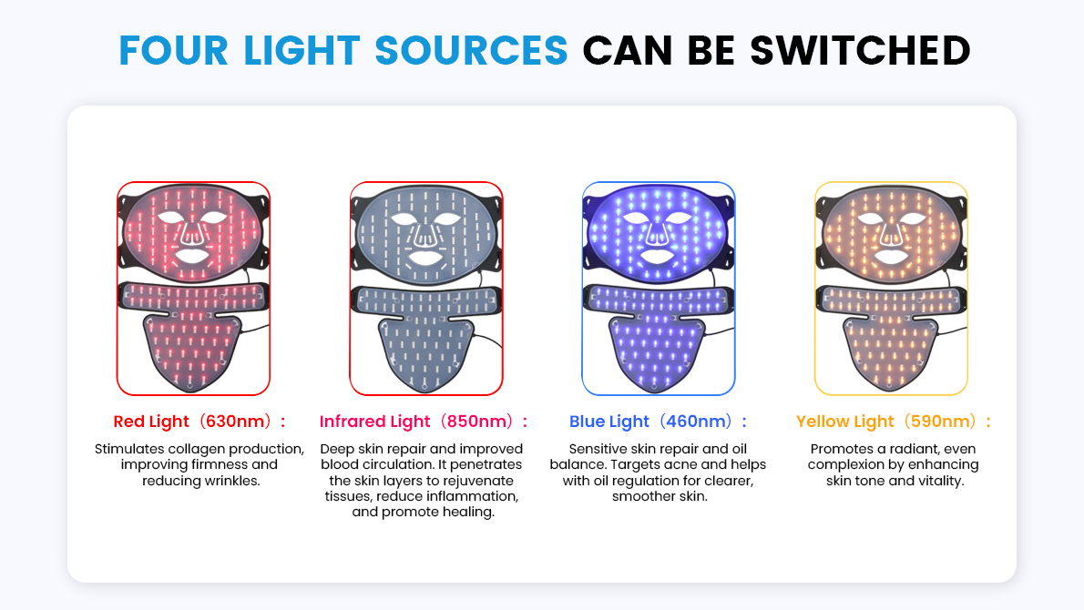 red and blue led mask