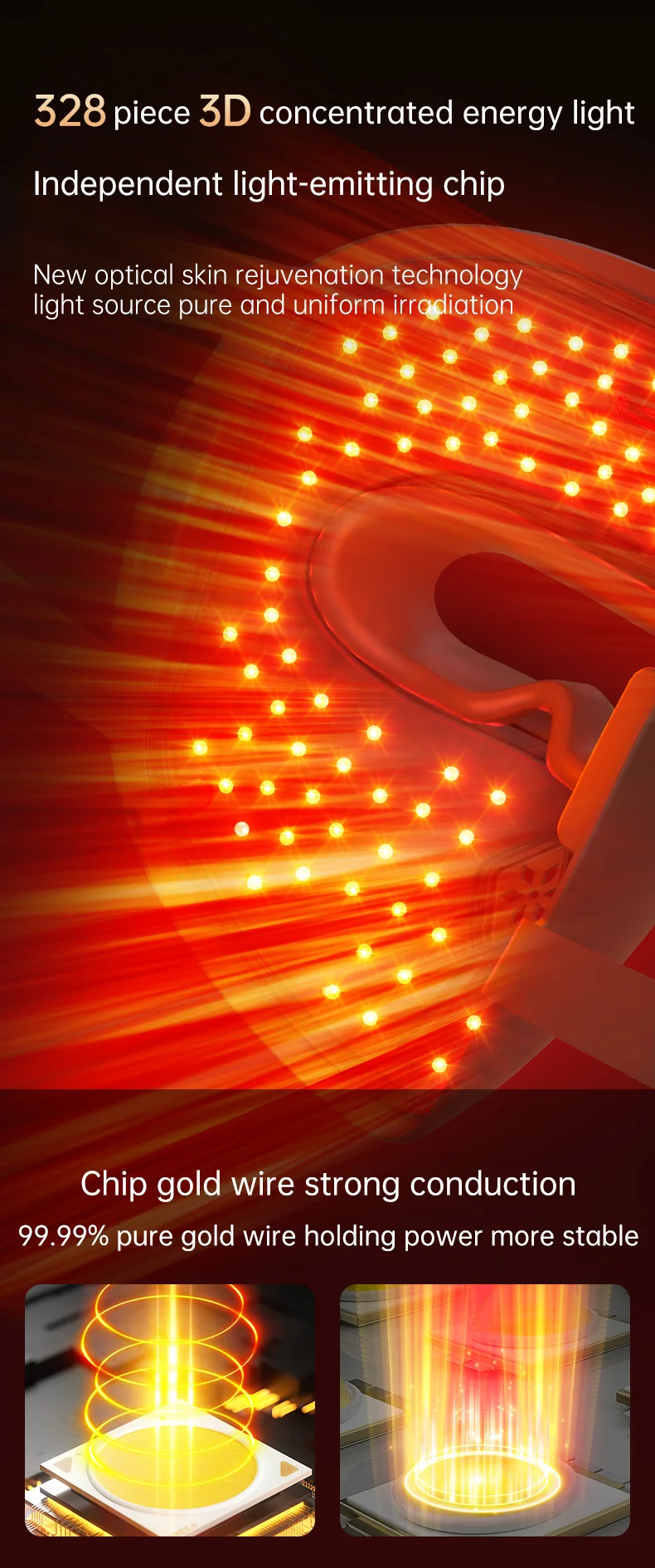 55mW/cm² irradiance ensures full-face renewal