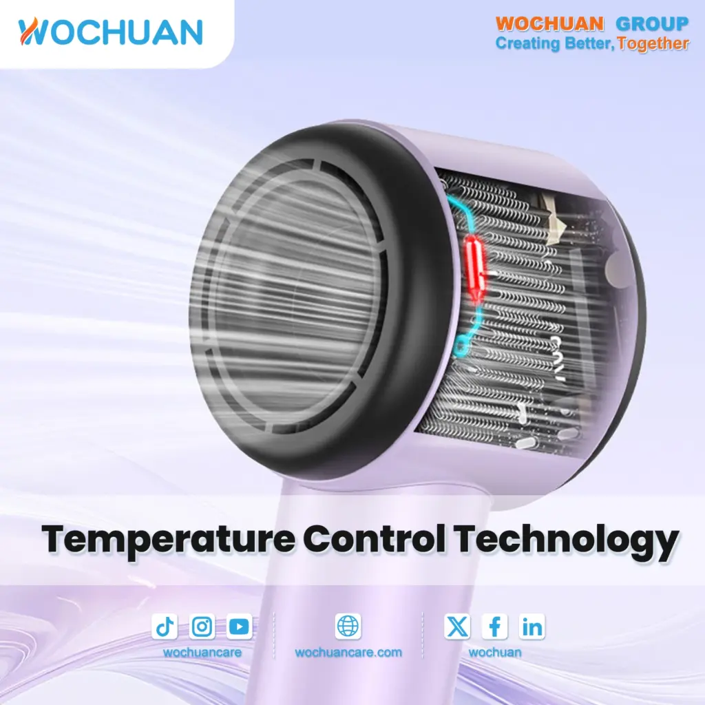 Wochuan hair dryer with temperature control technology